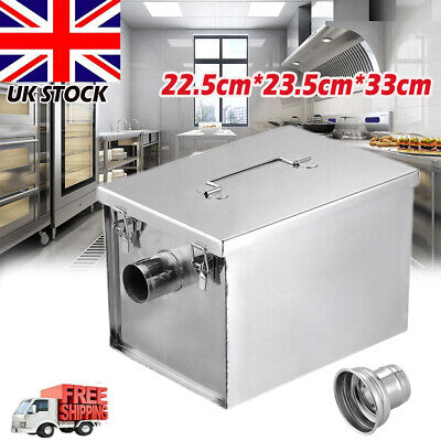 Commercial Grease Trap Interceptor Stainless Steel Kitchen Oil Water Separator • 79.90£