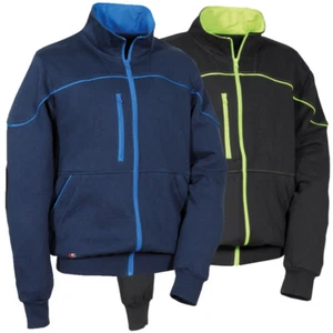 FELPA DA LAVORO UOMO COTONE 100% AMPIE TASCHE CHIUSURA ZIP CENTRALE DIKLI COFRA - Foto 1 di 3