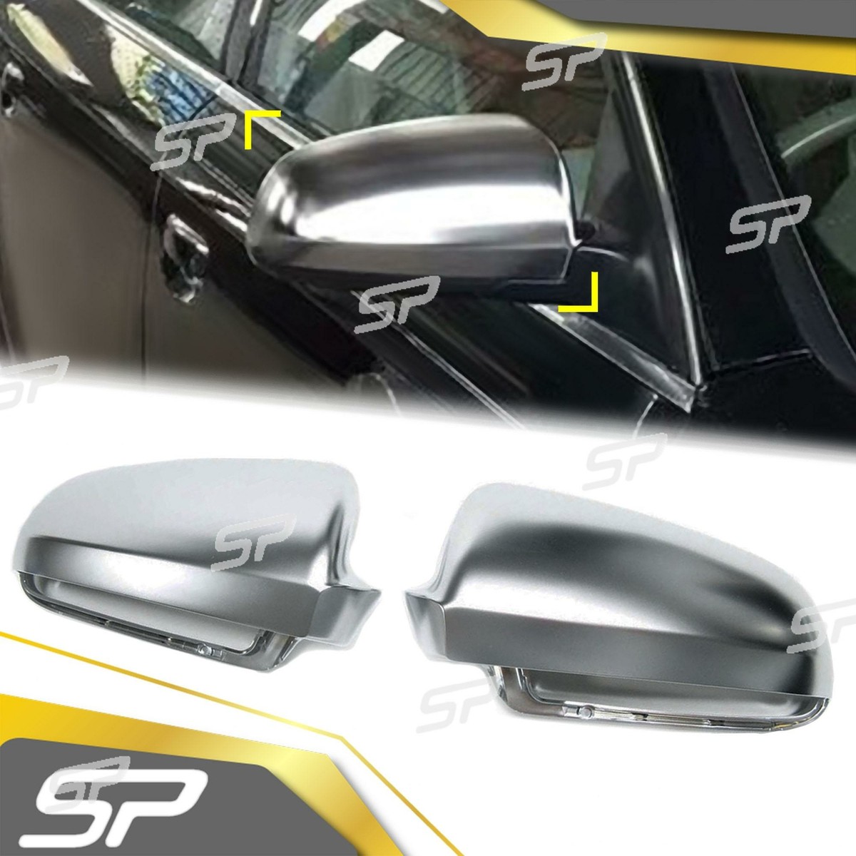 RECAMBO Rückspiegel-Abdeckkappen Edelstahl Für Peugeot 3008 II - Chrom Optik | Ein Paar