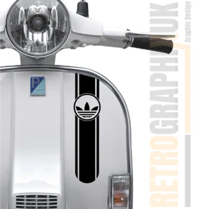 Vespa PX LML Legshield Stripes BLACK Sticker Decal Scooter Skinhead Mod - - Imagen 1 de 11