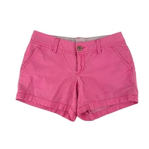 Lilly Pulitzer Callahan Shorts Size 2 Solid Pink Textured Preppy Beach Chino - Picture 1 of 9