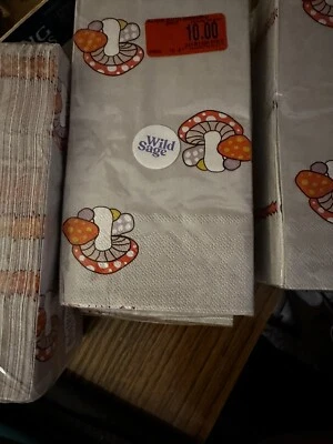 Wild Sage Spotted Mushroom Paper Guest Towels Napkins Mid Century Modern NWT 32 - Image 1 of 3