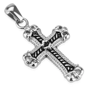 Pendentif croix décorée acier inoxydable - Picture 1 of 1