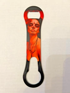 DAY OF THE DEAD SEXY WOMAN BARTENDER BEER BOTTLE METAL OPENER BARPRODUCTS - Picture 1 of 2