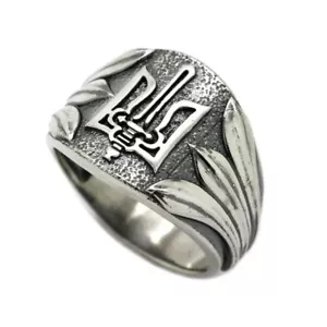 Anillo símbolo tridente ucraniano plata 925 - Imagen 1 de 6