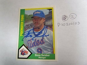 1990 CMC Steve Swisher signed Baseball Card
