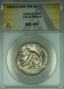 1925-S California Commemorative Silver Half Dollar ANACS MS 65  (40) - Picture 1 of 2