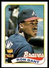 1989 Topps  #296   Ron Gant   3rd and 2nd Base  Atlanta Braves  FREE shipping