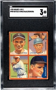 SGC 3 - 1935 Goudey 4-in-1 #9-B Ted Lyons/Haas/Bonura/etc. Chicago White Sox HOF - Picture 1 of 4
