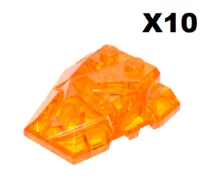 Lego ® Lot 10 Rocher Rock 4 x 4 Wedge Brick TRS Orange 64867 NEW - Bild 1 von 1