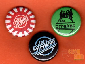 Set of three 1" The Strokes pins buttons rock band alt - Picture 1 of 2