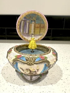Disney RARE Authentic Beauty & The Beast Music Box Musical Ornament Trinket - Picture 1 of 7