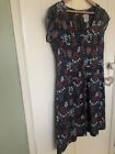 Mistral ladies cotton stretch dress size 14 back zip cute front pockets lovely 