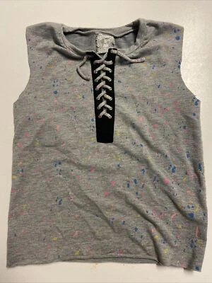 Цветы на Zoe футболка серый на шнуровке брызги без рукавов верхний SAKS 9 10 - Изображение 1 из 3