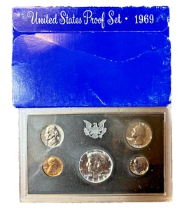 1969-S US Mint Proof Set 5 coins includes original government packaging - Picture 1 of 2