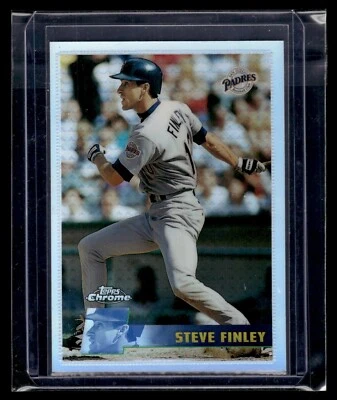 1996 Topps Chrome Refractor #38 Steve Finley Padres *¡Conjunto icónico!* Foto 1 de 2