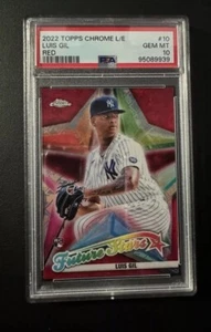 2022 Topps 1/5 Luis Gil PSA 10 Future Stars Chrome Logo Red Refractor RC ROY 💎 - Foto 1 di 2