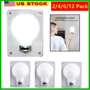 2/4/6/12 Pack Wall LED Light Switch Wireless Night Bulb Closet Self Stick Manual - Picture 1 of 6