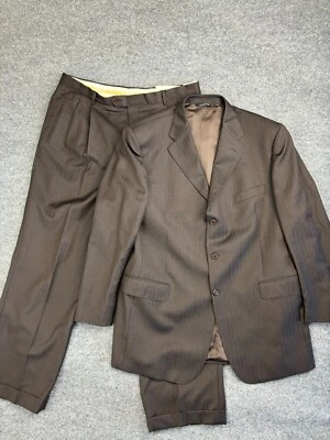 Traje Zanieri 2 Piezas Hombre 52 Chaqueta W38 x L31 Pantalones Marrón 100% Lana Hecho en Italia Foto 1 de 4