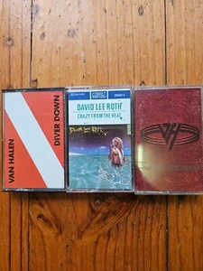 3 x ALBUMS VAN HALEN Diver+For Unlawful+DAVID LEE ROTH Crazy From CASSETTE TAPE - Picture 1 of 8