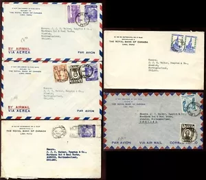 PERU c1938 AIRMAIL ROYAL BANK of CANADA...18 stamps on 8 COVERS - Picture 1 of 1