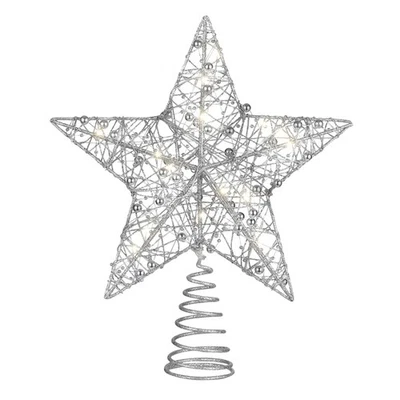  Stella Albero Di Argento Per Natale Decorazione Dell'atmosfera Festosa - Immagine 1 di 3