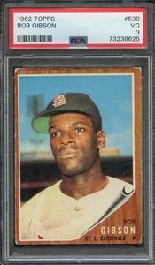 1962 Topps SP #530 Bob Gibson PSA 3 Tough Card HOF St. Louis Cardinals 8625 - Picture 1 of 2
