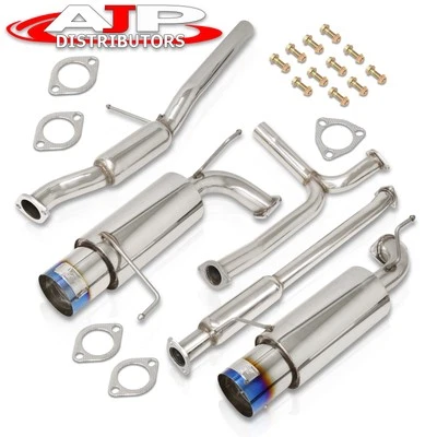 GODSNOW Dual Catback Exhaust 65mm + 4.5" Burnt Tip For 1998-2002 Honda Accord V6 - Image 1 of 4
