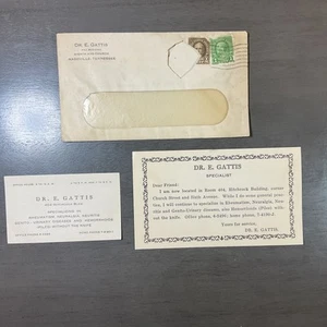 1930er Dr. E. Gattis Arzt Nashville TN Visitenkarte Broschüre B50 - Bild 1 von 7
