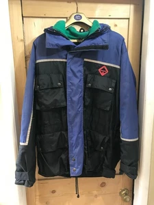 Frank Thomas Aqua Retro Blue / Black Motorcycle Biking Jacket - Size Medium - Picture 1 of 10