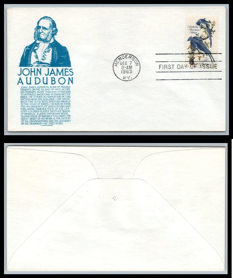 US FDC # 1241 5c John James Audubon   Anderson   1963, 9p8000 - Image 1 of 1