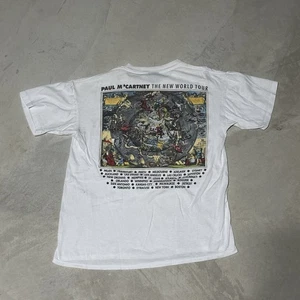 Vintage 90s Paul McCartney The New World Tour Double Sided Concert Shirt SZ L - Picture 1 of 14