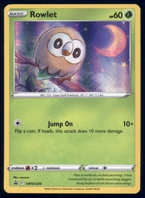 Rowlet SWSH220 Sword & Shield Promo Cards Holo Near Mint NM - Image 1 of 2