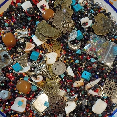 Mixed Bead Crafts Jewelry Making Variety Charms Findings Lot Scoop Variety Lot 2 - Image 1 of 4