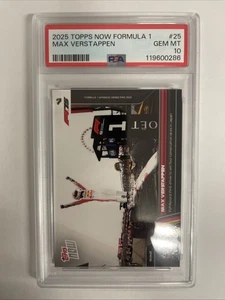 2025 Topps Now Fórmula 1 Max Verstappen #25 F1 Record: 4 contras. PR/3122 PSA 10 - Imagen 1 de 4