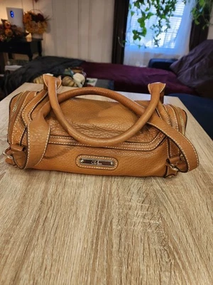 Cole Haan cognac leather satchel. - Image 1 of 4