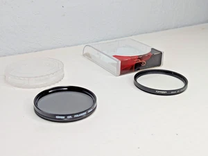58mm Set of 2 Tiffen Circular Polarizer (Japan) and UV Protector (USA) w/ Cases - Picture 1 of 6