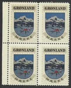 Denmark 1940 GRØNLAND Kayak Cinderella BLOCK Jensen Label related to Greenland - Picture 1 of 2