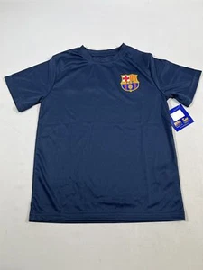 Youth Blue Soccer T Shirt FCB Barcelona Messi EUC - Picture 1 of 4
