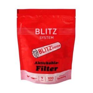 Blitz 9mm Filter  Packet of 100 Active Charcoal Filters for Pipes - Picture 1 of 3
