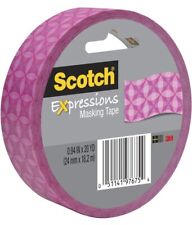 Scotch Expressions Masking Tape .94 in x 20 yd (24 mm x 18,2 m), Pink Geometric