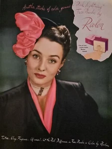 1945 Revlon Pink Lightning Face Polvo Cosmético Vintage Color Anuncio - Imagen 1 de 1
