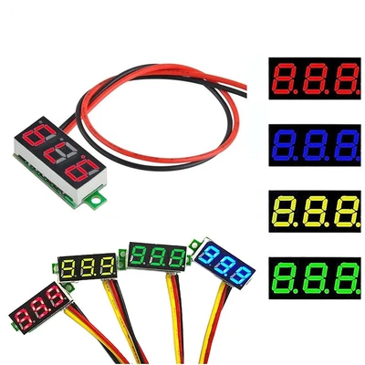 DC 0-100V Display Digital Mini Gauge Voltmeter 3-Wire Panel Voltmeter Meter ↷ - Bild 1 von 4