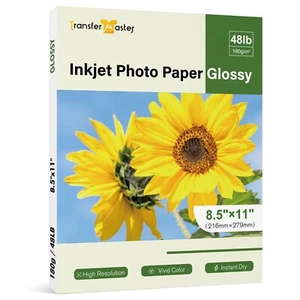 Partia papieru fotograficznego premium 8,5x11 błyszczący 48 funtów 30-300 arkuszy drukarka atramentowa HP Epson - Zdjęcie 1 z 9