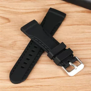 Silicone Rubber Watch Strap Band Waterproof Diver Watch Band Belt 20/22/24mm - Picture 1 of 13