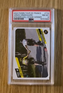 2022 Panini JONAS VINGEGAARD Tour de France Rookie Yellow Jersey T18 PSA 8