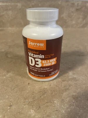 JARROW FORMULAS Vitamin D3 2500IU (Immunity) 100 Softgels 10/24 - Image 1 of 3