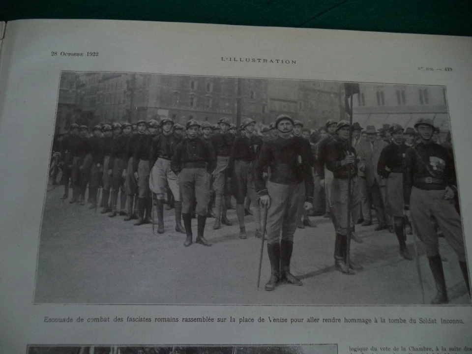 NAPOLI 24.10.1922 ADUNATA FASCISTA NELLE FOTO DELLA ILLUSTRATION FRANCESE - Immagine 1 di 4