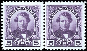 Canada Mint NH VF 5c Scott #146 Pair 1927 Historical Issue Stamps - Foto 1 di 2