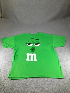 Y2K M&Ms Shirt Mens XL Green Candy Big Face Smile Officially Licensed 2014 - Picture 1 of 13